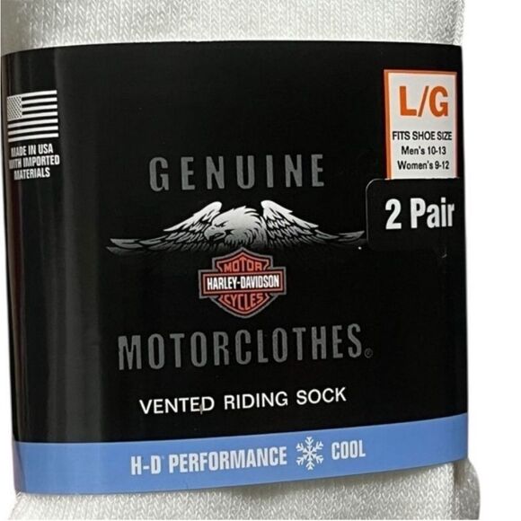 Harley-Davidson Wolverine White and Black Riding Socks, 2 Pairs, Size L, NWT - Picture 5 of 6